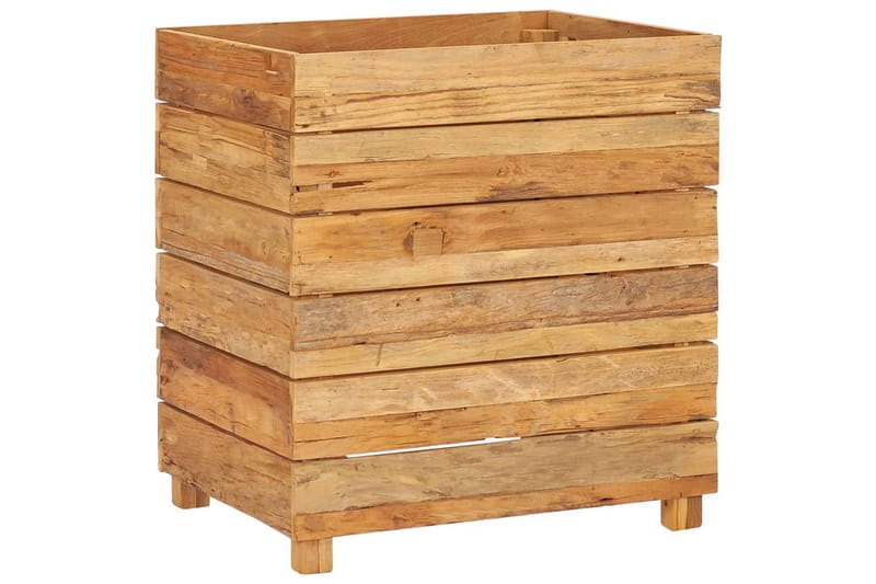 Korotettu kukkalaatikko 50x40x55cm tiikki & teräs - Ruskea - Puutarhakalusteet - Tarvikkeet ulos - Muut puutarhatarvikkeet - Ruukut ulkokäyttöön