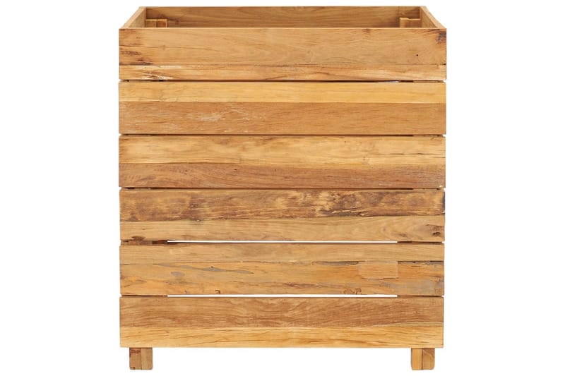 Korotettu kukkalaatikko 50x40x55cm tiikki & teräs - Ruskea - Puutarhakalusteet - Tarvikkeet ulos - Muut puutarhatarvikkeet - Ruukut ulkokäyttöön