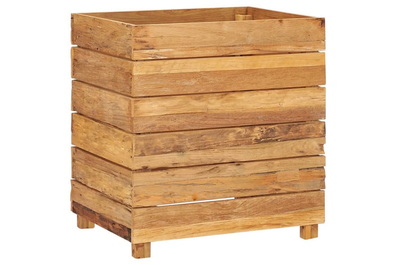 Korotettu kukkalaatikko 50x40x55cm tiikki & teräs - Ruskea - Puutarhakalusteet - Tarvikkeet ulos - Muut puutarhatarvikkeet - Ruukut ulkokäyttöön