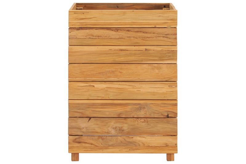 Korotettu kukkalaatikko 50x40x72cm tiikki & teräs - Ruskea - Puutarhakalusteet - Tarvikkeet ulos - Muut puutarhatarvikkeet - Ruukut ulkokäyttöön