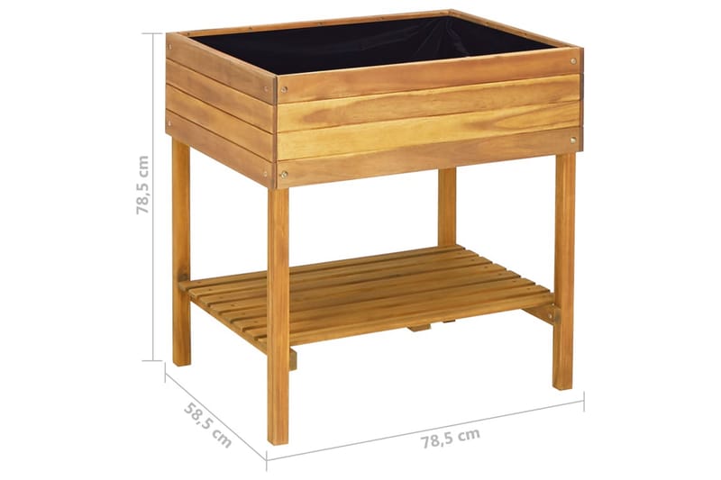 Korotettu kukkalaatikko 78,5x58,5x78,5 cm täysi akaasiapuu - Ruskea - Puutarhakalusteet - Tarvikkeet ulos - Muut puutarhatarvikkeet - Ruukut ulkokäyttöön