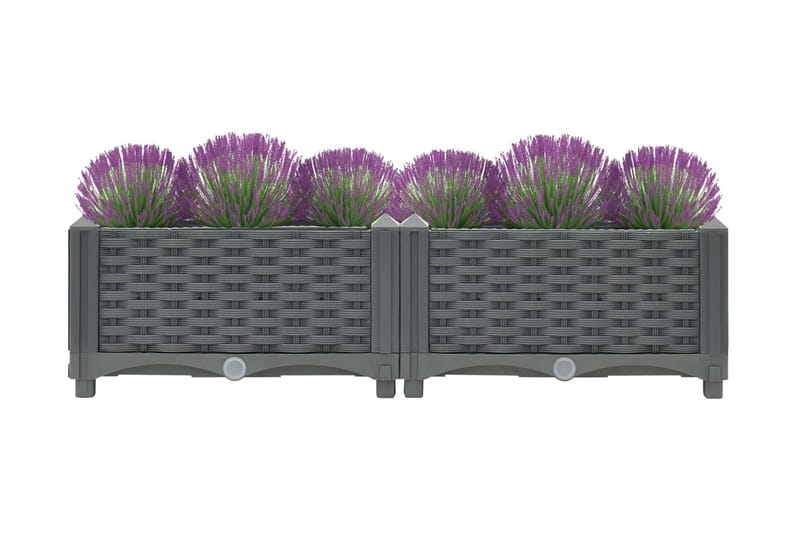 Korotettu kukkalaatikko 80x40x23 cm polypropeeni - Harmaa - Puutarhakalusteet - Tarvikkeet ulos - Muut puutarhatarvikkeet - Ruukut ulkokäyttöön