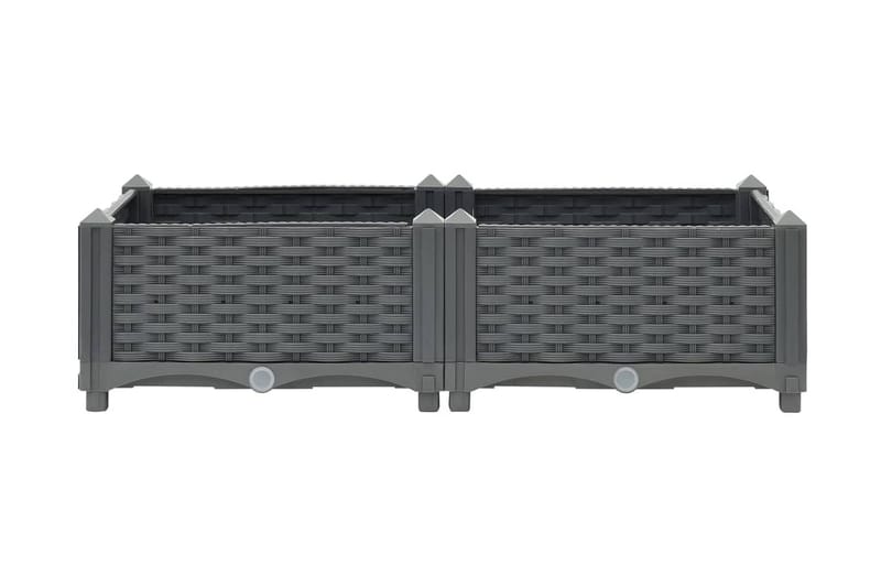 Korotettu kukkalaatikko 80x40x23 cm polypropeeni - Harmaa - Puutarhakalusteet - Tarvikkeet ulos - Muut puutarhatarvikkeet - Ruukut ulkokäyttöön