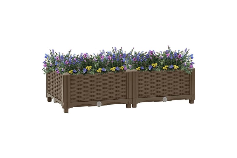 Korotettu kukkalaatikko 80x40x23 cm polypropeeni - Ruskea - Puutarhakalusteet - Tarvikkeet ulos - Muut puutarhatarvikkeet - Ruukut ulkokäyttöön