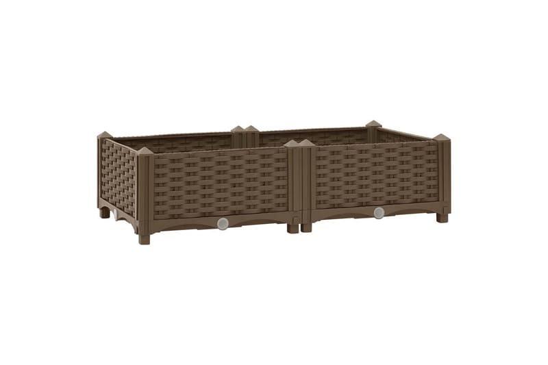 Korotettu kukkalaatikko 80x40x23 cm polypropeeni - Ruskea - Puutarhakalusteet - Tarvikkeet ulos - Muut puutarhatarvikkeet - Ruukut ulkokäyttöön