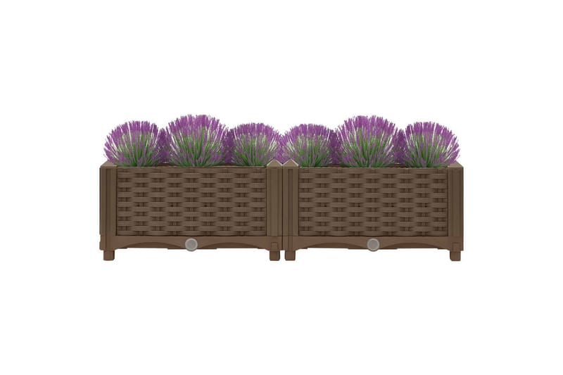 Korotettu kukkalaatikko 80x40x23 cm polypropeeni - Ruskea - Puutarhakalusteet - Tarvikkeet ulos - Muut puutarhatarvikkeet - Ruukut ulkokäyttöön