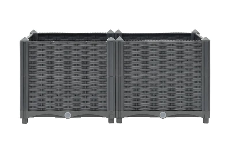 Korotettu kukkalaatikko 80x40x38 cm polypropeeni - Harmaa - Puutarhakalusteet - Tarvikkeet ulos - Muut puutarhatarvikkeet - Ruukut ulkokäyttöön