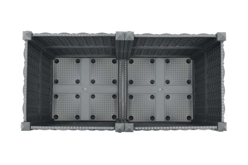 Korotettu kukkalaatikko 80x40x38 cm polypropeeni - Harmaa - Puutarhakalusteet - Tarvikkeet ulos - Muut puutarhatarvikkeet - Ruukut ulkokäyttöön