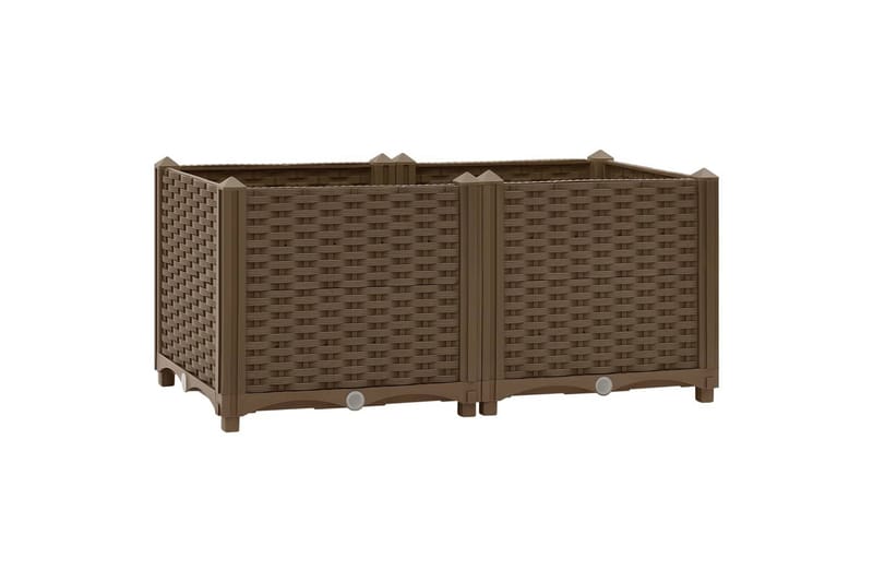 Korotettu kukkalaatikko 80x40x38 cm polypropeeni - Ruskea - Puutarhakalusteet - Tarvikkeet ulos - Muut puutarhatarvikkeet - Ruukut ulkokäyttöön