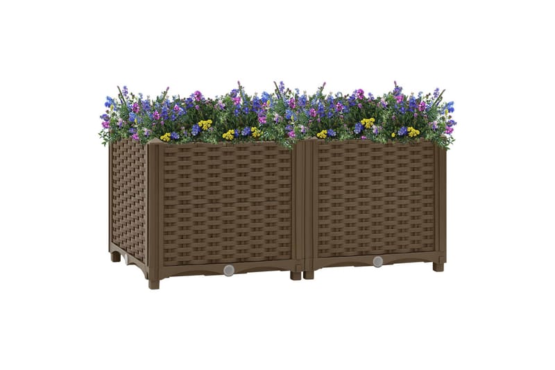 Korotettu kukkalaatikko 80x40x38 cm polypropeeni - Ruskea - Puutarhakalusteet - Tarvikkeet ulos - Muut puutarhatarvikkeet - Ruukut ulkokäyttöön