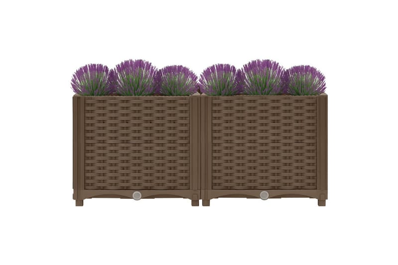 Korotettu kukkalaatikko 80x40x38 cm polypropeeni - Ruskea - Puutarhakalusteet - Tarvikkeet ulos - Muut puutarhatarvikkeet - Ruukut ulkokäyttöön