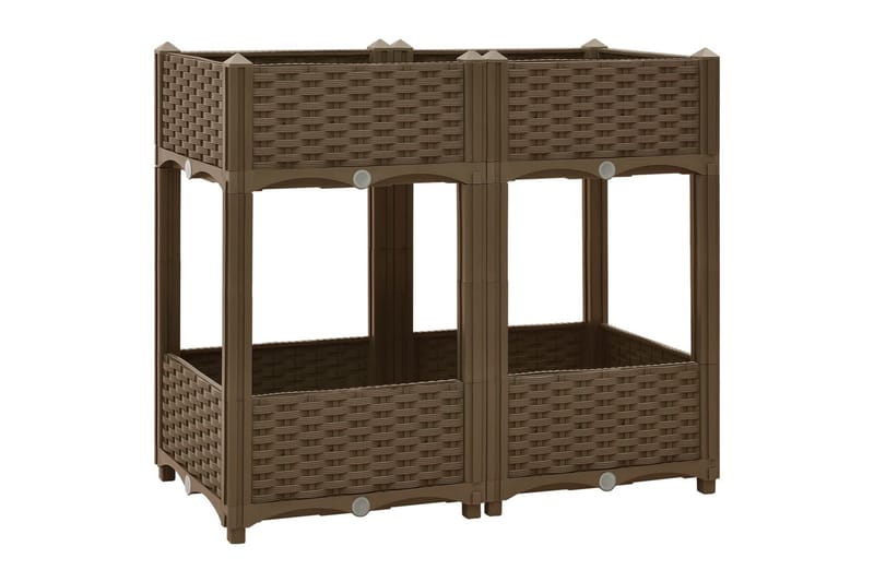 Korotettu kukkalaatikko 80x40x71 cm polypropeeni - Ruskea - Puutarhakalusteet - Tarvikkeet ulos - Muut puutarhatarvikkeet - Ruukut ulkokäyttöön
