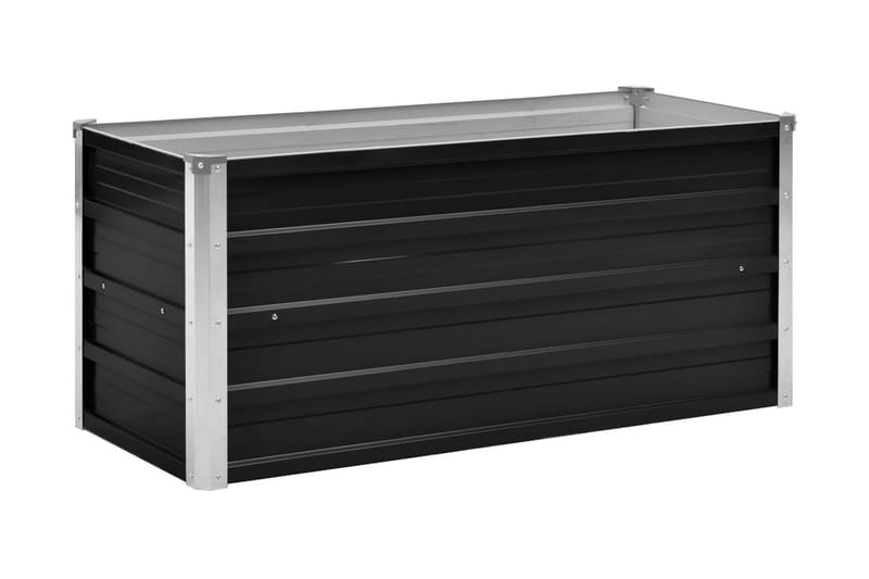 Korotettu kukkalaatikko antrasiitti 100x40x45 cm galv. teräs - Antrasiitti - Puutarhakalusteet - Tarvikkeet ulos - Muut puutarhatarvikkeet - Ruukut ulkokäyttöön