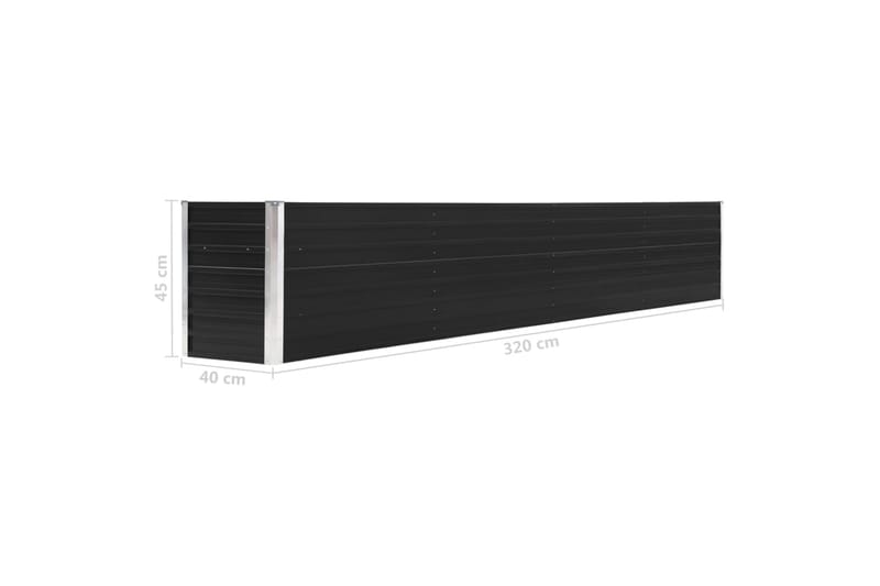Korotettu kukkalaatikko galv. teräs 320x40x45 cm antrasiitti - Antrasiitti - Puutarhakalusteet - Tarvikkeet ulos - Muut puutarhatarvikkeet - Ruukut ulkokäyttöön