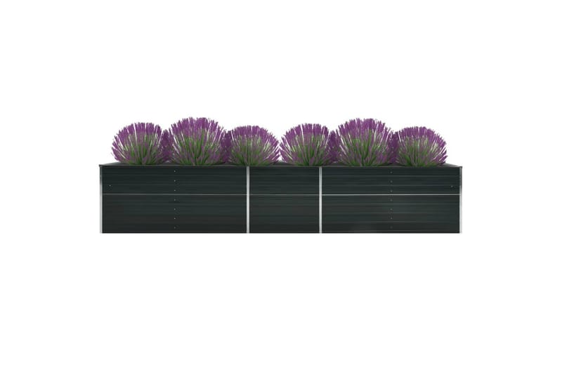 Korotettu kukkalaatikko galv. teräs 400x80x45 cm antrasiitti - Antrasiitti - Puutarhakalusteet - Tarvikkeet ulos - Muut puutarhatarvikkeet - Ruukut ulkokäyttöön