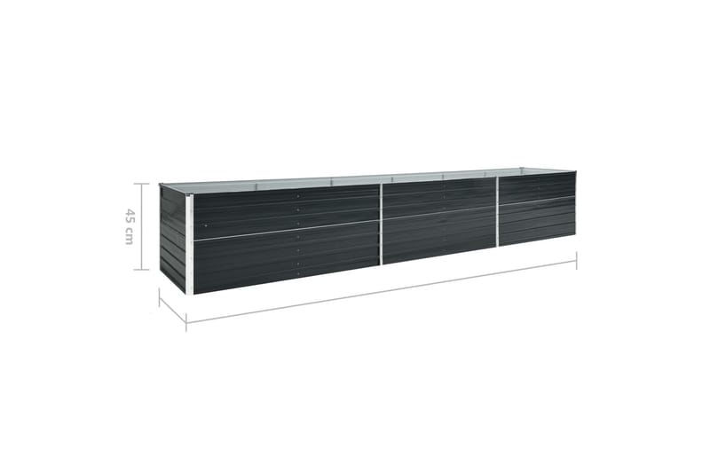 Korotettu kukkalaatikko galv. teräs 480x80x45 cm antrasiitti - Antrasiitti - Puutarhakalusteet - Tarvikkeet ulos - Muut puutarhatarvikkeet - Ruukut ulkokäyttöön