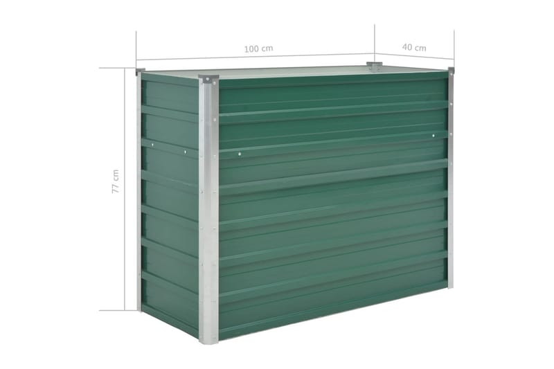 Korotettu kukkalaatikko galvanoitu teräs 100x40x77 cm vihreä - Vihreä - Puutarhakalusteet - Tarvikkeet ulos - Muut puutarhatarvikkeet - Ruukut ulkokäyttöön