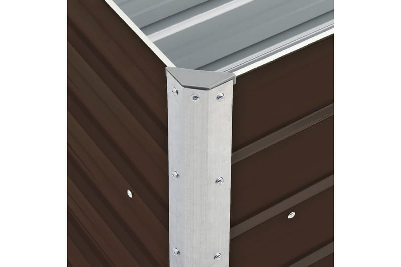 Korotettu kukkalaatikko galvanoitu teräs 240x40x77 cm ruskea - Ruskea - Puutarhakalusteet - Tarvikkeet ulos - Muut puutarhatarvikkeet - Ruukut ulkokäyttöön
