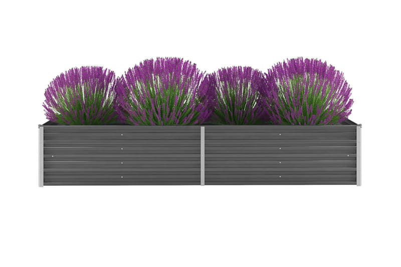Korotettu kukkalaatikko galvanoitu teräs 240x80x45 cm harmaa - Harmaa - Puutarhakalusteet - Tarvikkeet ulos - Muut puutarhatarvikkeet - Ruukut ulkokäyttöön