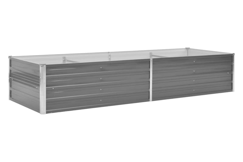 Korotettu kukkalaatikko galvanoitu teräs 240x80x45 cm harmaa - Harmaa - Puutarhakalusteet - Tarvikkeet ulos - Muut puutarhatarvikkeet - Ruukut ulkokäyttöön