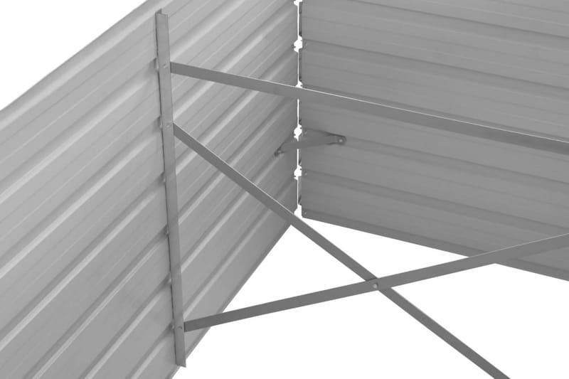 Korotettu kukkalaatikko galvanoitu teräs 240x80x45 cm harmaa - Harmaa - Puutarhakalusteet - Tarvikkeet ulos - Muut puutarhatarvikkeet - Ruukut ulkokäyttöön
