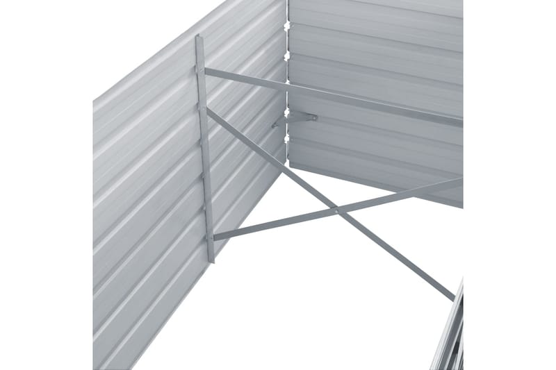 Korotettu kukkalaatikko galvanoitu teräs 240x80x77 cm harmaa - Harmaa - Puutarhakalusteet - Tarvikkeet ulos - Muut puutarhatarvikkeet - Ruukut ulkokäyttöön
