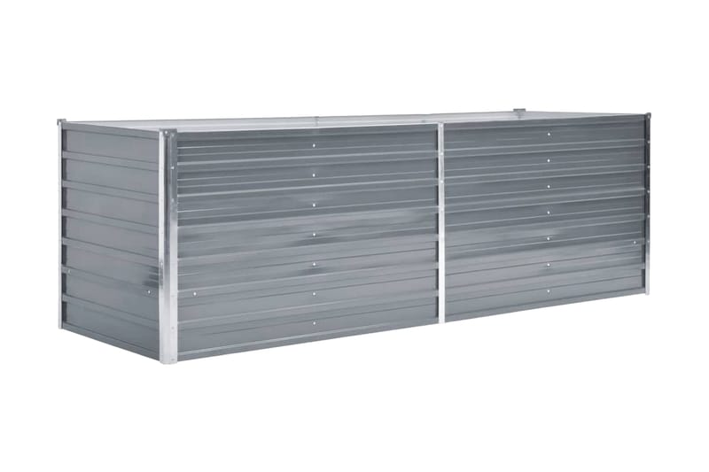 Korotettu kukkalaatikko galvanoitu teräs 240x80x77 cm harmaa - Harmaa - Puutarhakalusteet - Tarvikkeet ulos - Muut puutarhatarvikkeet - Ruukut ulkokäyttöön