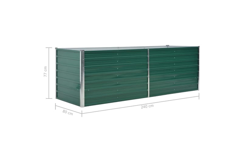 Korotettu kukkalaatikko galvanoitu teräs 240x80x77 cm vihreä - Vihreä - Puutarhakalusteet - Tarvikkeet ulos - Muut puutarhatarvikkeet - Ruukut ulkokäyttöön