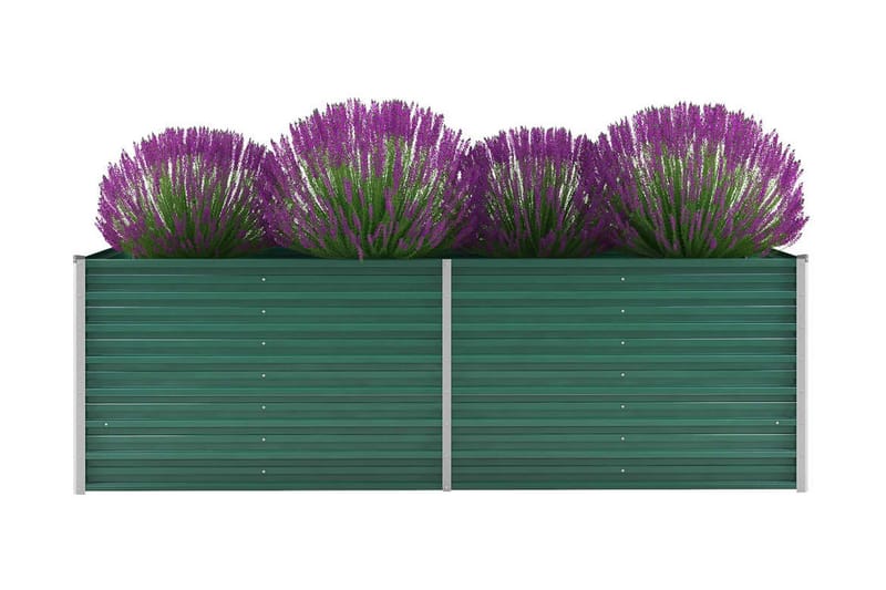 Korotettu kukkalaatikko galvanoitu teräs 240x80x77 cm vihreä - Vihreä - Puutarhakalusteet - Tarvikkeet ulos - Muut puutarhatarvikkeet - Ruukut ulkokäyttöön