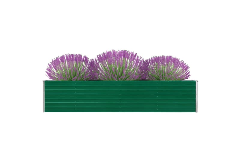 Korotettu kukkalaatikko galvanoitu teräs 320x40x45 cm vihreä - Vihreä - Puutarhakalusteet - Tarvikkeet ulos - Muut puutarhatarvikkeet - Ruukut ulkokäyttöön