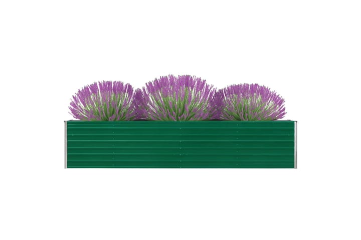 Korotettu kukkalaatikko galvanoitu teräs 320x40x45 cm vihreä - Vihreä - Ruukut ulkokäyttöön - Kukkalaatikko
