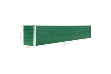 Korotettu kukkalaatikko galvanoitu teräs 320x40x45 cm vihreä - Vihreä - Puutarhakalusteet - Tarvikkeet ulos - Muut puutarhatarvikkeet - Ruukut ulkokäyttöön