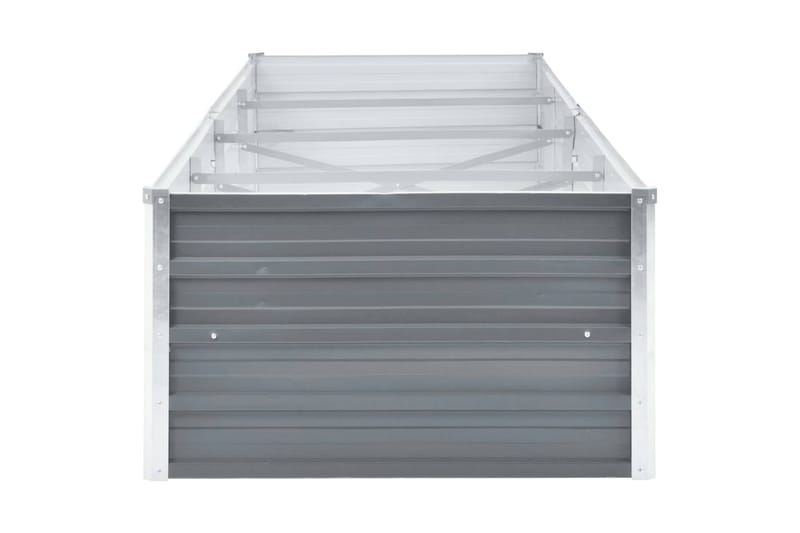 Korotettu kukkalaatikko galvanoitu teräs 320x80x45 cm harmaa - Harmaa - Puutarhakalusteet - Tarvikkeet ulos - Muut puutarhatarvikkeet - Ruukut ulkokäyttöön