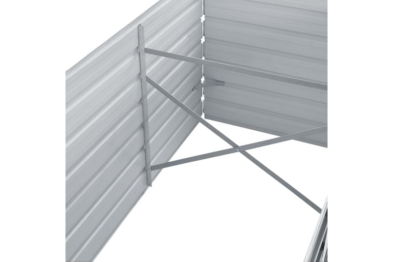 Korotettu kukkalaatikko galvanoitu teräs 320x80x45 cm harmaa - Harmaa - Puutarhakalusteet - Tarvikkeet ulos - Muut puutarhatarvikkeet - Ruukut ulkokäyttöön