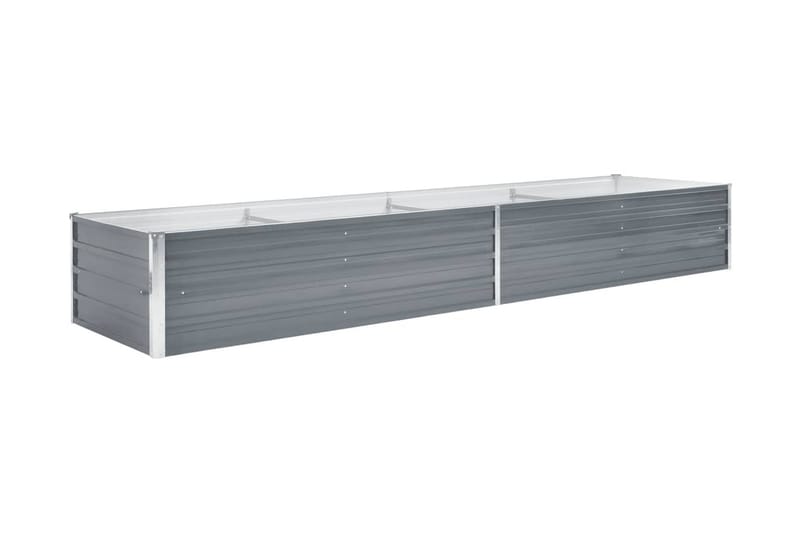 Korotettu kukkalaatikko galvanoitu teräs 320x80x45 cm harmaa - Harmaa - Puutarhakalusteet - Tarvikkeet ulos - Muut puutarhatarvikkeet - Ruukut ulkokäyttöön