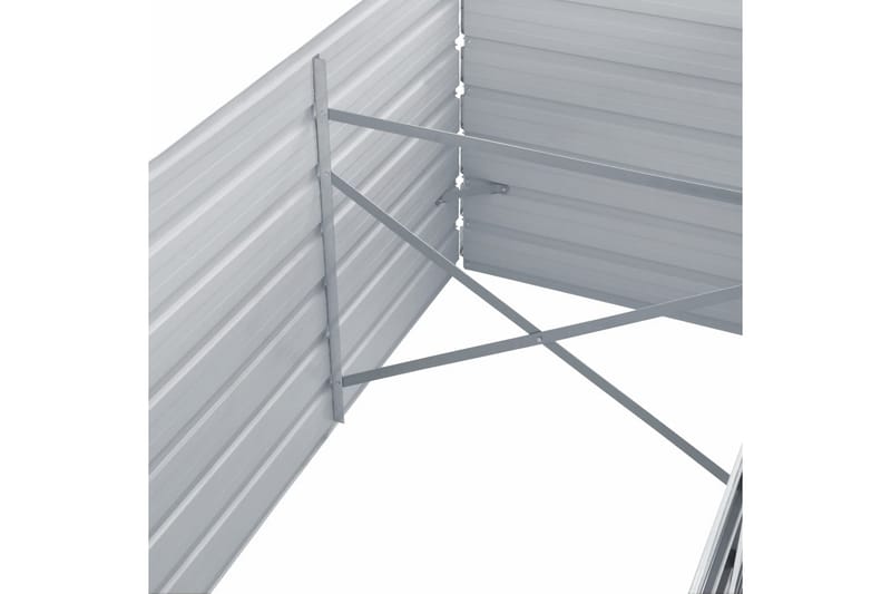 Korotettu kukkalaatikko galvanoitu teräs 320x80x77 cm harmaa - Harmaa - Puutarhakalusteet - Tarvikkeet ulos - Muut puutarhatarvikkeet - Ruukut ulkokäyttöön