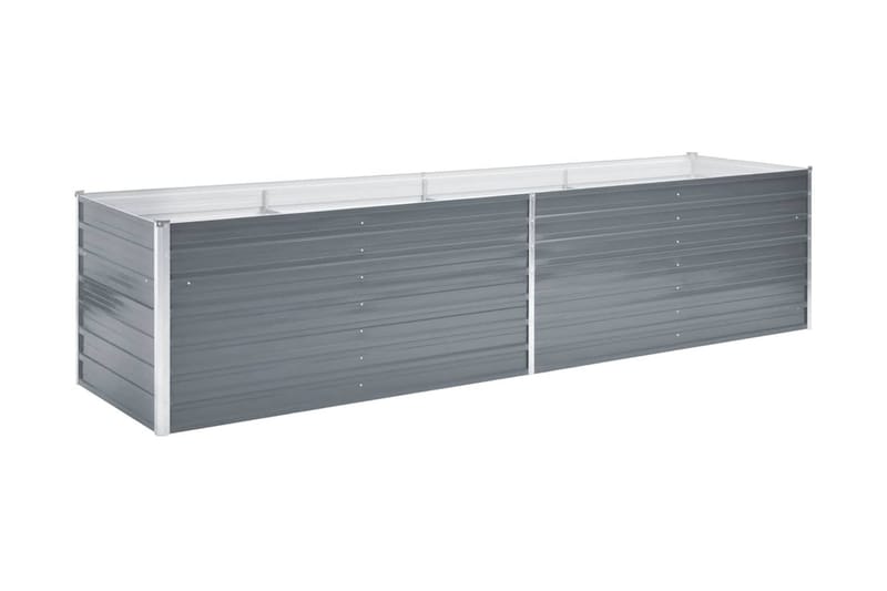 Korotettu kukkalaatikko galvanoitu teräs 320x80x77 cm harmaa - Harmaa - Puutarhakalusteet - Tarvikkeet ulos - Muut puutarhatarvikkeet - Ruukut ulkokäyttöön