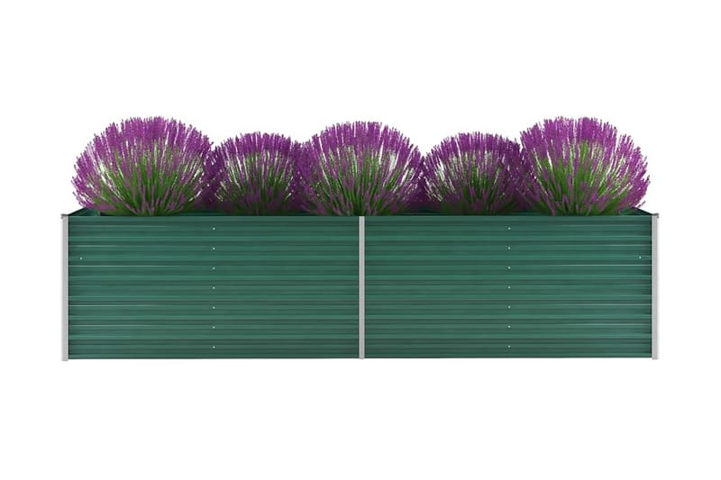 Korotettu kukkalaatikko galvanoitu teräs 320x80x77 cm vihreä - Vihreä - Puutarhakalusteet - Tarvikkeet ulos - Muut puutarhatarvikkeet - Ruukut ulkokäyttöön