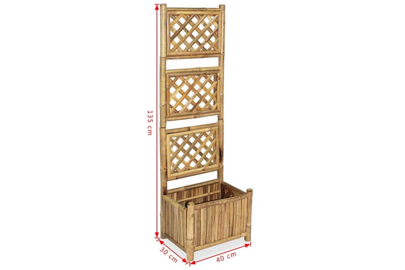 Korotettu kukkalaatikko säleiköllä bambu 40 cm - Ruskea - Puutarhakalusteet - Tarvikkeet ulos - Muut puutarhatarvikkeet - Ruukut ulkokäyttöön