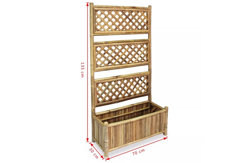 Korotettu kukkalaatikko säleiköllä bambu 70 cm - Ruskea - Puutarhakalusteet - Tarvikkeet ulos - Muut puutarhatarvikkeet - Ruukut ulkokäyttöön