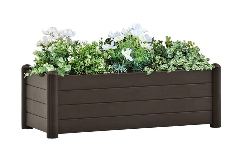 Korotettu kukkalaatikko PP mokka 100x43x35 cm - Ruskea - Puutarhakalusteet - Tarvikkeet ulos - Muut puutarhatarvikkeet - Ruukut ulkokäyttöön