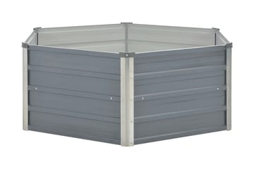 Korotettu puutarhalaatikko 129x129x46cm Harmaa - Harmaa - Puutarhakalusteet - Tarvikkeet ulos - Muut puutarhatarvikkeet - Ruukut ulkokäyttöön