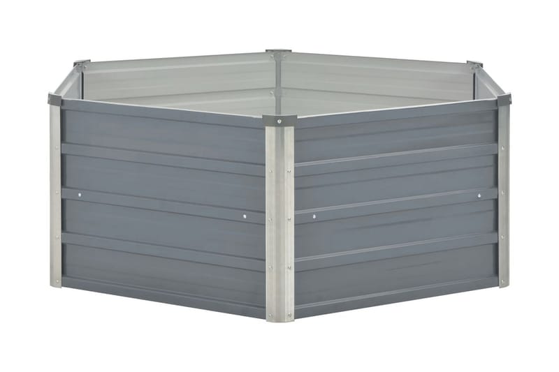 Korotettu puutarhalaatikko 129x129x46cm Harmaa - Harmaa - Puutarhakalusteet - Tarvikkeet ulos - Muut puutarhatarvikkeet - Ruukut ulkokäyttöön