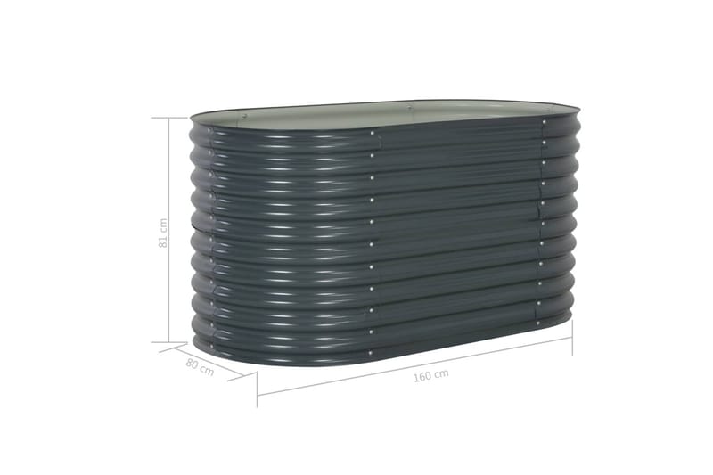 Korotettu puutarhalaatikko 160x80x81cm harmaa - Harmaa - Puutarhakalusteet - Tarvikkeet ulos - Muut puutarhatarvikkeet - Ruukut ulkokäyttöön