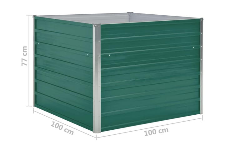 Korotettu puutarhalaatikko 100x100x77cm vihreä - Vihreä - Ruukut ulkokäyttöön - Kukkalaatikko