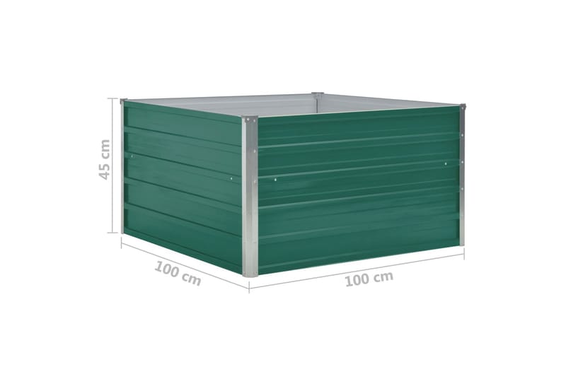Korotettu puutarhalaatikko 100x100x45cm vihreä - Vihreä - Puutarhakalusteet - Tarvikkeet ulos - Muut puutarhatarvikkeet - Ruukut ulkokäyttöön