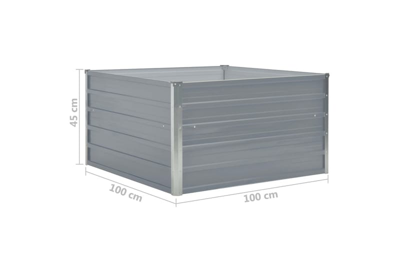 Korotettu puutarhalaatikko 100x100x45cm harmaa - Harmaa - Puutarhakalusteet - Tarvikkeet ulos - Muut puutarhatarvikkeet - Ruukut ulkokäyttöön