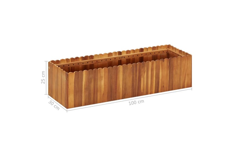 Kukkalaatikko 100x30x25 cm täysi akaasiapuu - Ruskea - Puutarhakalusteet - Tarvikkeet ulos - Muut puutarhatarvikkeet - Ruukut ulkokäyttöön