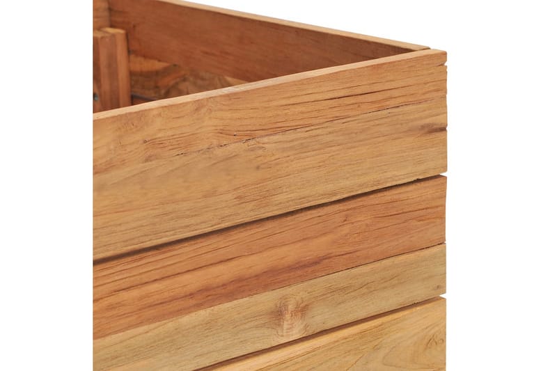 Kukkalaatikko 100x40x38 cm kierrätetty tiikki ja teräs - Ruskea - Puutarhakalusteet - Tarvikkeet ulos - Muut puutarhatarvikkeet - Ruukut ulkokäyttöön