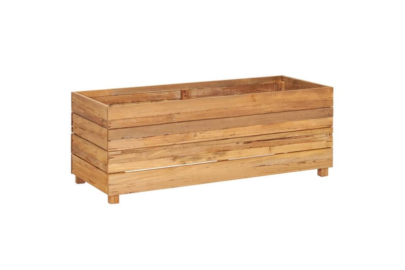 Kukkalaatikko 100x40x38 cm kierrätetty tiikki ja teräs - Ruskea - Puutarhakalusteet - Tarvikkeet ulos - Muut puutarhatarvikkeet - Ruukut ulkokäyttöön